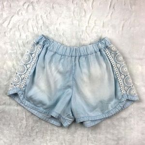 Mossimo (Target) Washed Blue Shorts with Lace Side